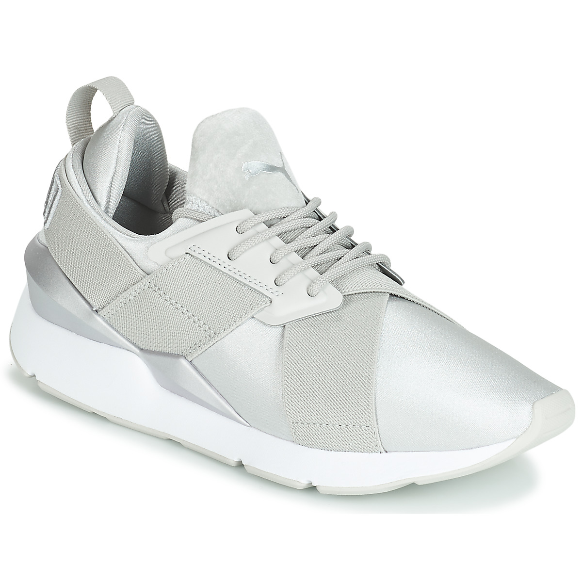 Puma WN MUSE SATIN II.GRAY Grey - Free delivery | Spartoo NET ! - Shoes Low  top trainers Women USD/$84.40