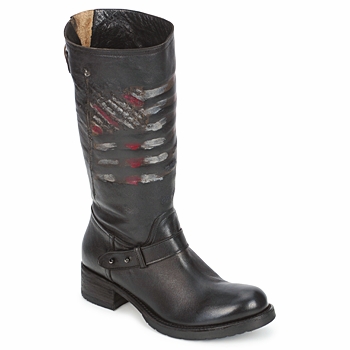 Shoes Women Mid boots Strategia ENRO Black / Printed / Flag