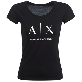material Women short-sleeved t-shirts Armani Exchange HELBATANTE Black