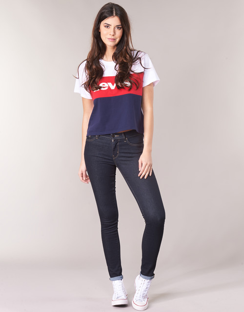 Levi's 711 SKINNY Blue - Free delivery | Spartoo NET ! - Clothing Skinny  jeans Women USD/$