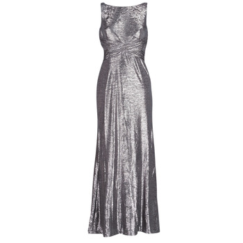 material Women Long Dresses Lauren Ralph Lauren SLEEVELESS EVENING DRESS GUNMETAL Grey / Silver