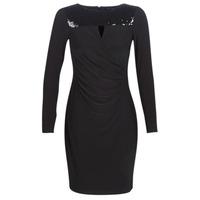 material Women Short Dresses Lauren Ralph Lauren SEQUINED YOKE JERSEY DRESS Black