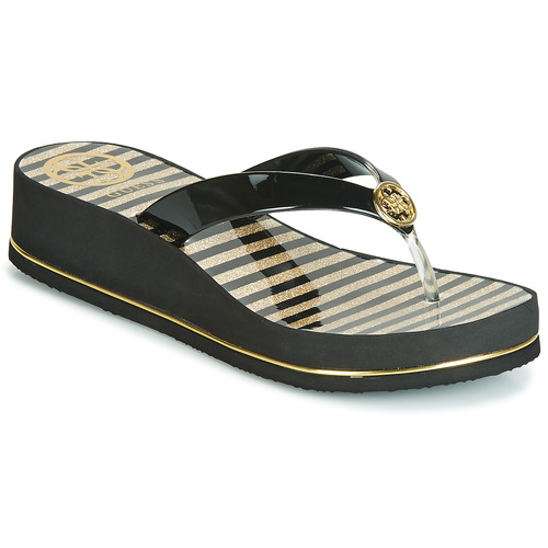 black and gold flip flops womens