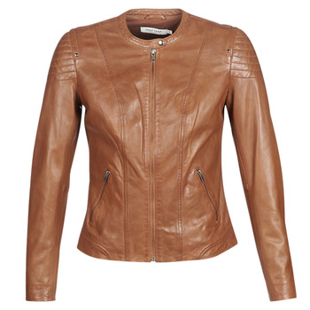 material Women Leather jackets / Imitation le Naf Naf CLIM Cognac