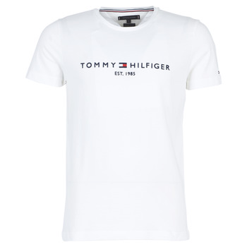 material Men short-sleeved t-shirts Tommy Hilfiger TOMMY FLAG HILFIGER TEE White