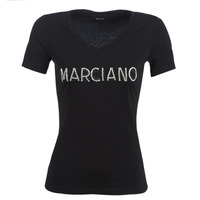 material Women short-sleeved t-shirts Marciano LOGO PATCH CRYSTAL Black