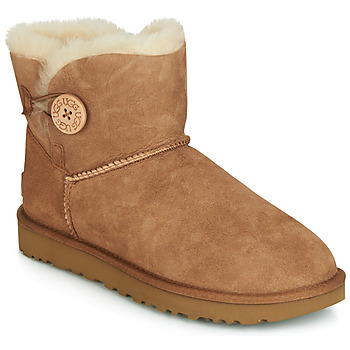 Shoes Women Mid boots UGG MINI BAILEY BUTTON II Camel
