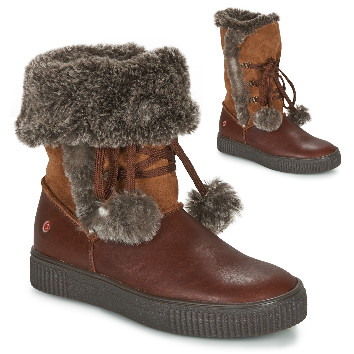 Shoes Girl Mid boots GBB NOUSTIK Brown
