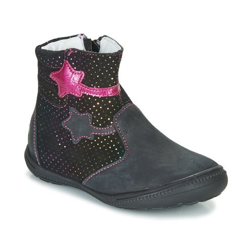 Shoes Girl Mid boots GBB NADIA Black / Pink