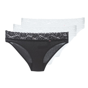 Underwear Women Knickers/panties DIM COTON FEMININE X4 Black / White