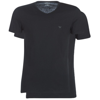 Clothing Men short-sleeved t-shirts Emporio Armani CC722-PACK DE 2 Black