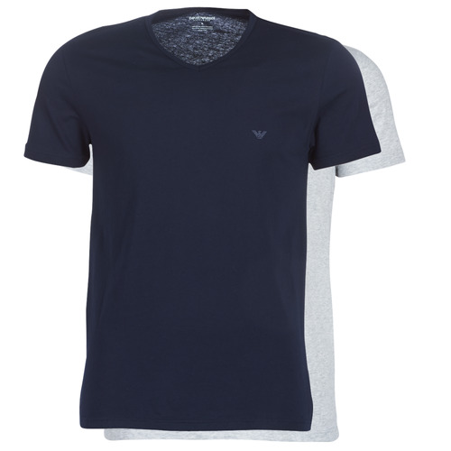 Emporio Armani CC722-PACK DE Marine / Grey - Free delivery | Spartoo NET ! - Clothing t-shirts Men USD/$54.00