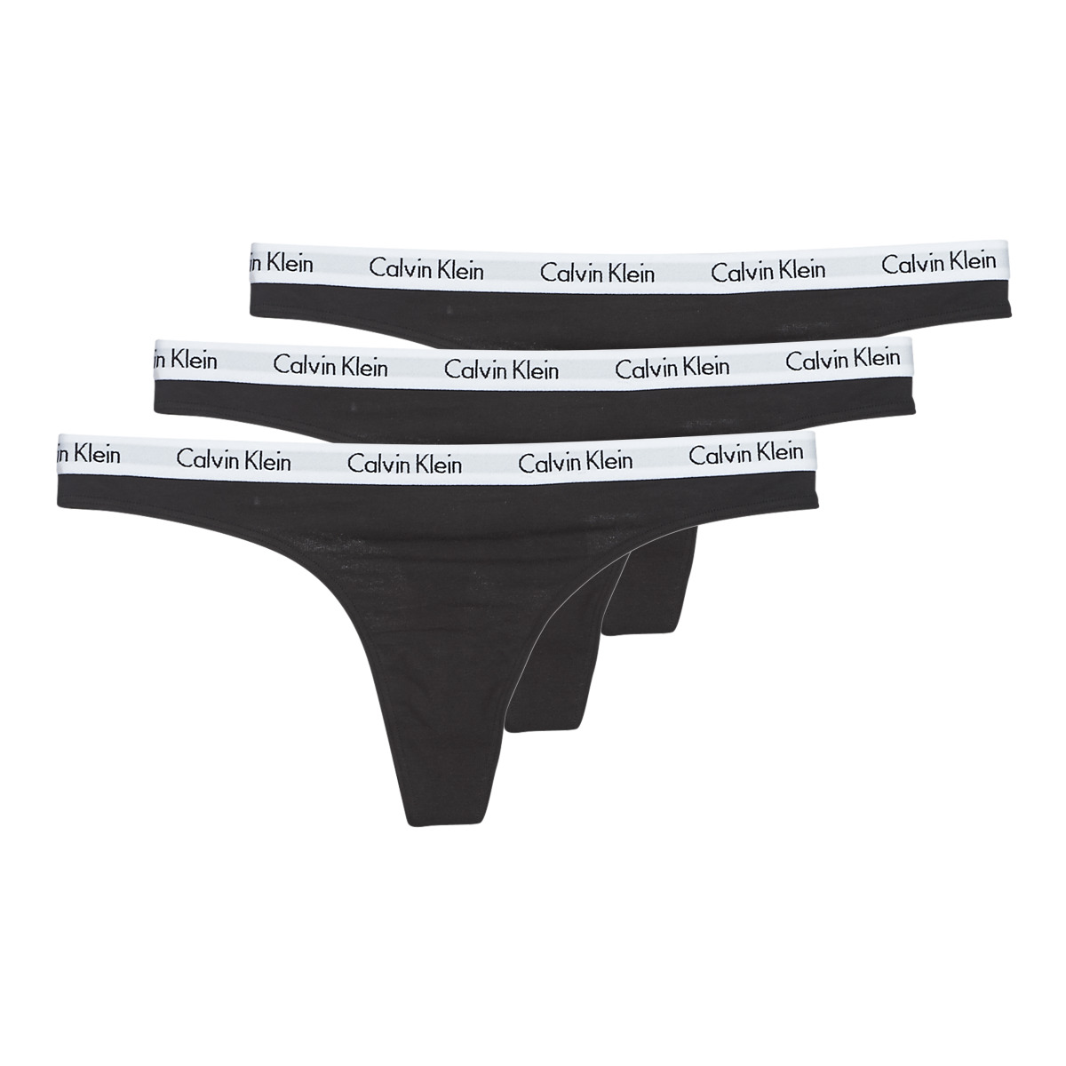 Calvin Klein Jeans CAROUSEL THONG X 3 Black - Free delivery  Spartoo NET !  - Underwear G-strings / Thongs Women USD/$47.00