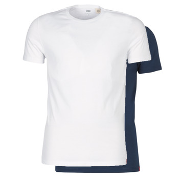 Clothing Men short-sleeved t-shirts Levi's SLIM 2PK CREWNECK 1 Marine / White