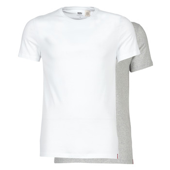 Clothing Men short-sleeved t-shirts Levi's SLIM 2PK CREWNECK 1 White / Grey