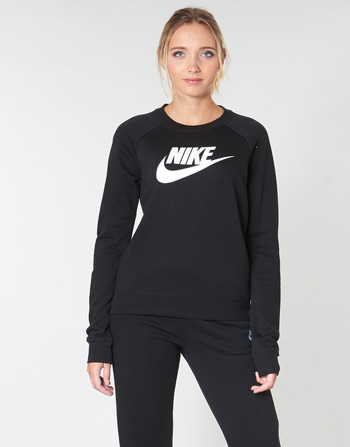 material Women sweaters Nike W NSW ESSNTL CREW FLC HBR Black