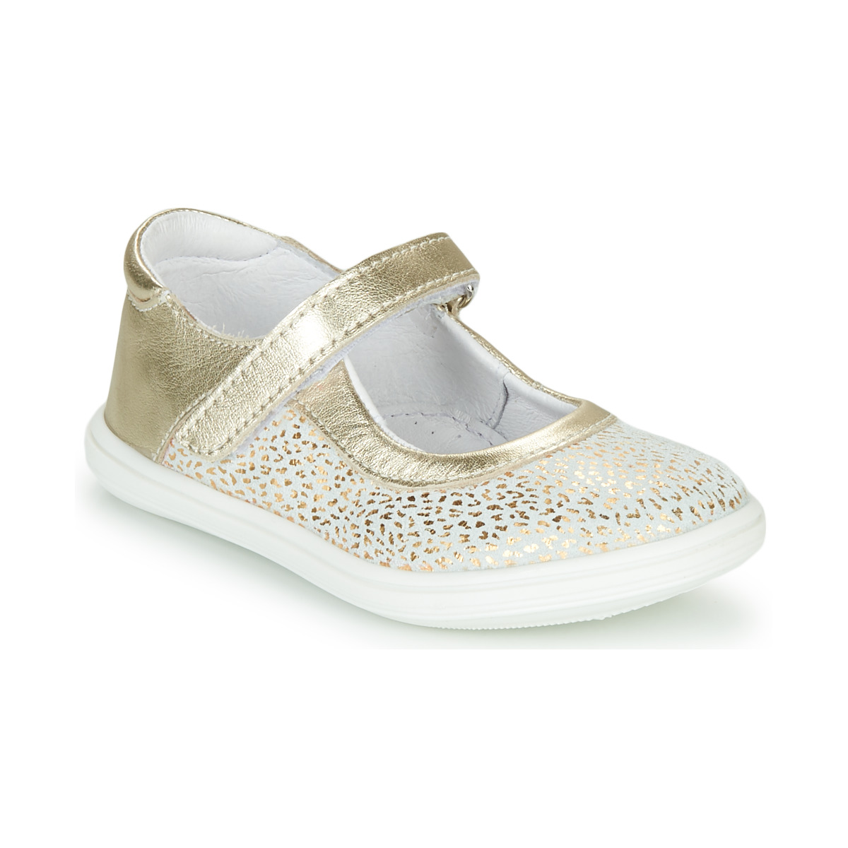 Shoes Girl Ballerinas GBB PLACIDA White / Gold