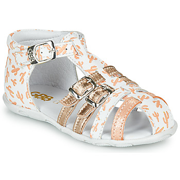 Shoes Girl Sandals GBB RIVIERA White / Pink