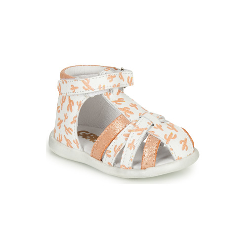 Shoes Girl Sandals GBB AGRIPINE White / Orange