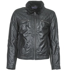 material Men Leather jackets / Imitation le Teddy Smith BLEATHER Black