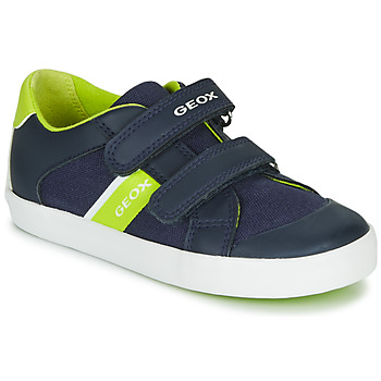 Shoes Boy Low top trainers Geox GISLI BOY Marine / Green
