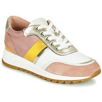 Shoes Women Low top trainers Geox D TABELYA Pink / White / Yellow
