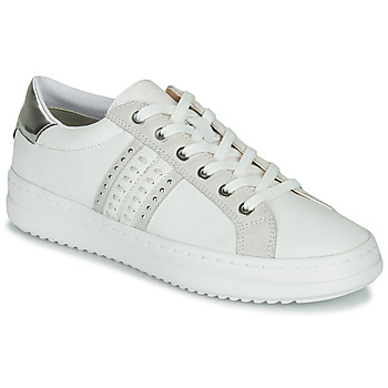 Shoes Women Low top trainers Geox D PONTOISE White / Silver