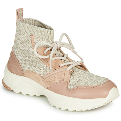 Shoes Women High top trainers Coach C245 RUNNER Pink / Nude / Silver