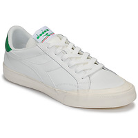 Shoes Women Low top trainers Diadora MELODY LEATHER DIRTY White / Green