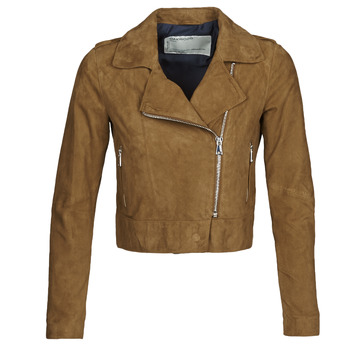 material Women Leather jackets / Imitation le Oakwood PHOEBE Cognac / Suede