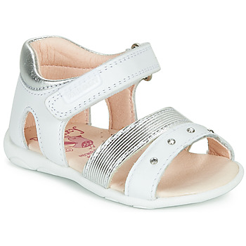 Shoes Girl Sandals Pablosky DINNA White / Silver