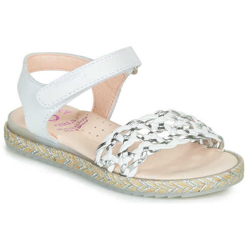 Shoes Girl Sandals Pablosky MINNA White / Silver