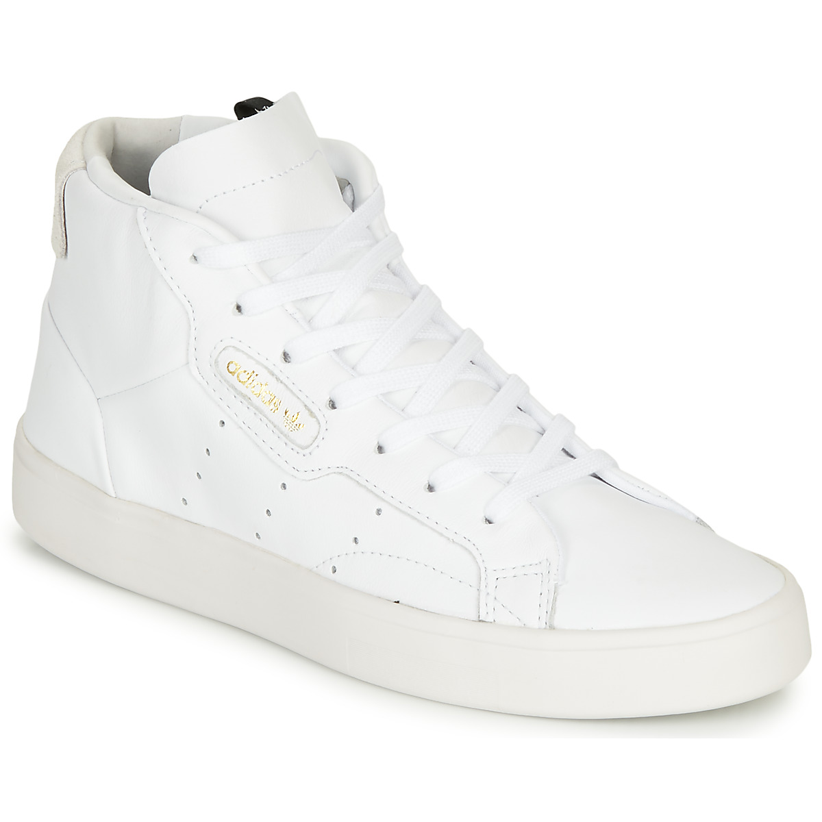 adidas originals sleek mid top trainers in white and grey