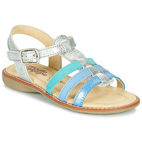 Shoes Girl Sandals Citrouille et Compagnie GROUFLA Silver / Blue / Green / Water