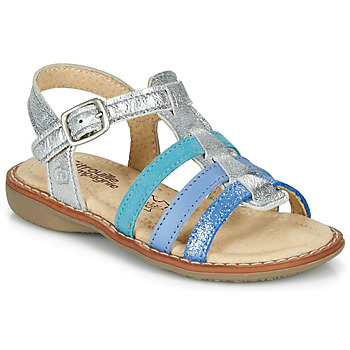 Shoes Girl Sandals Citrouille et Compagnie GROUFLA Silver / Blue / Green