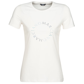 material Women short-sleeved t-shirts Marciano ICED LOGO TEE White / Blue