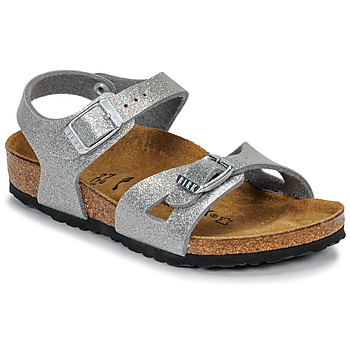 Shoes Girl Sandals Birkenstock RIO Glitter / Silver