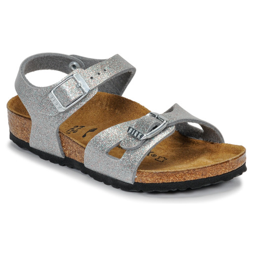 Shoes Girl Sandals Birkenstock RIO Glitter / Silver