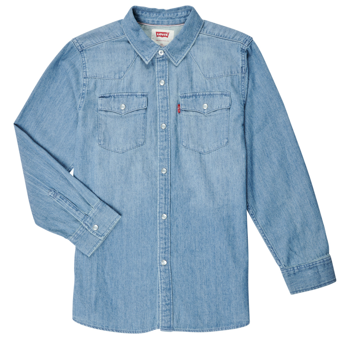 Levi's BARSTOW WESTERN SHIRT Blue - Free delivery | Spartoo NET ! -  Clothing long-sleeved shirts Child USD/$