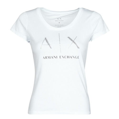 Armani Exchange 8NYT83 White - Free delivery | Spartoo NET ! - Clothing  short-sleeved t-shirts Women USD/$48.00
