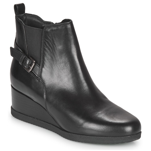 Geox ANYLLA WEDGE Black - Free delivery | Spartoo NET ! - Shoes Ankle boots Women