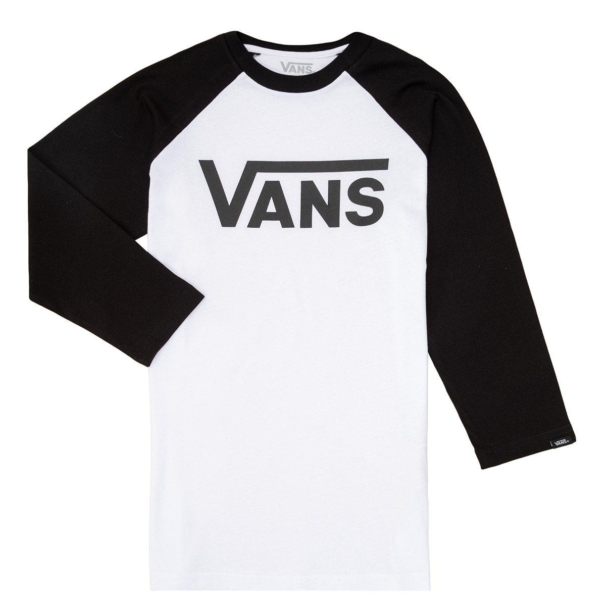 Clothing Children Long sleeved shirts Vans VANS CLASSIC RAGLAN Black / White