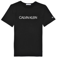 Clothing Boy short-sleeved t-shirts Calvin Klein Jeans INSTITUTIONAL T-SHIRT Black