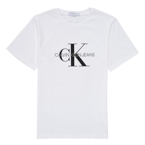 Clothing Children short-sleeved t-shirts Calvin Klein Jeans MONOGRAM White