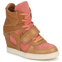 Shoes Women High top trainers Ash COCA Brown / Coral