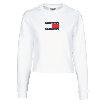 material Women sweaters Tommy Jeans TJW TOMMY FLAG CREW White