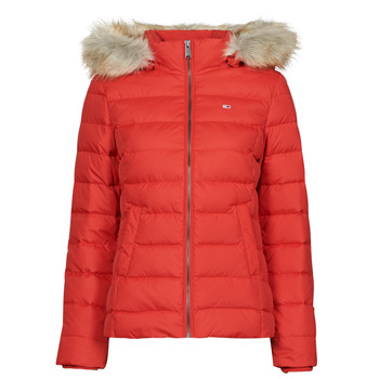 material Women Duffel coats Tommy Jeans TJW BASIC HOODED DOWN JACKET Red