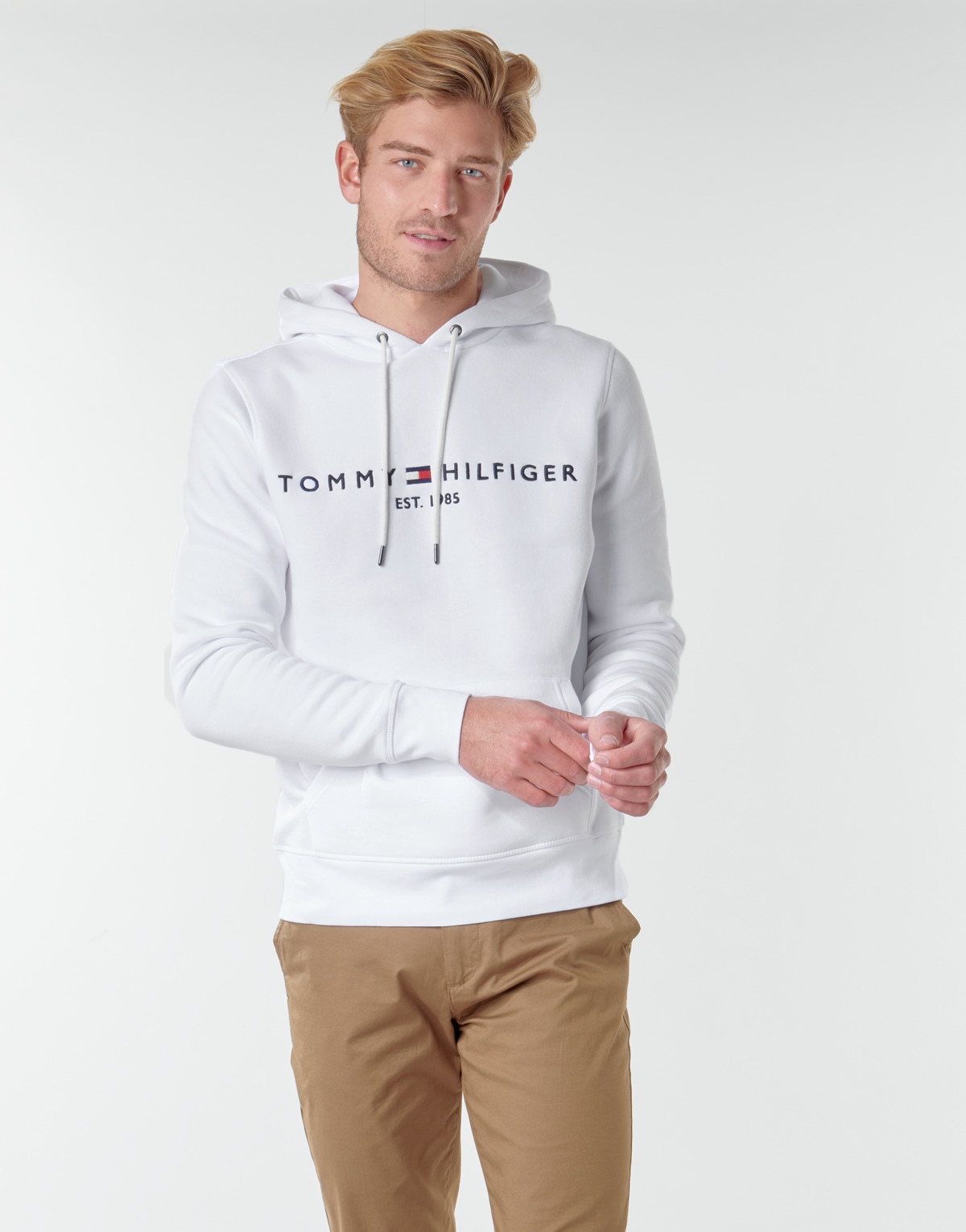 TOMMY HILFIGER TOMMY LOGO HOODY | White Men's Hooded Sweatshirt | YOOX