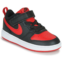 Shoes Children Low top trainers Nike COURT BOROUGH LOW 2 TD Black / Red