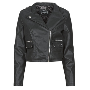material Women Leather jackets / Imitation le Guess FRANCES JACKET Black